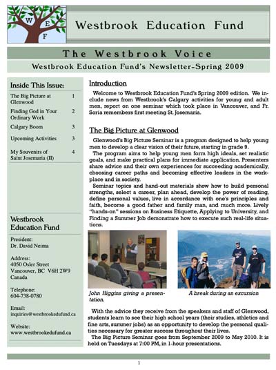 The Westbrook Voice Newsletter