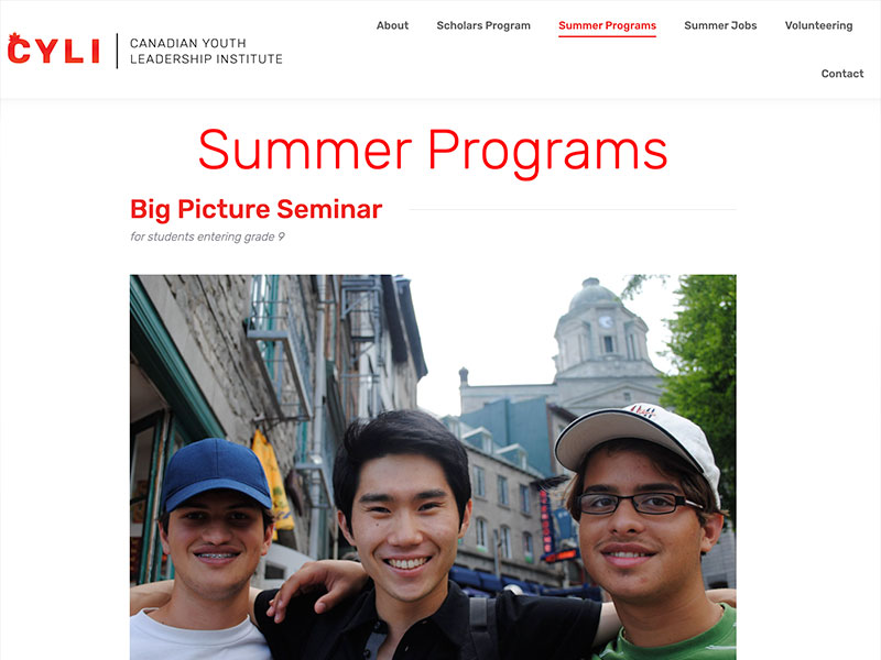 Youth Leadership Institute Website Thumbnail